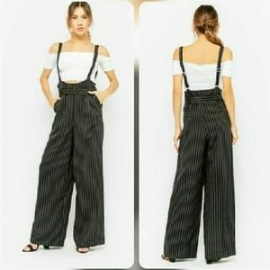 Pinstriped Suspender Jumpsuit